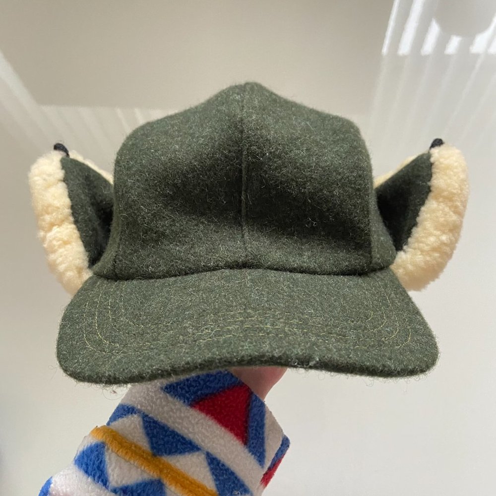 CC Filson Double Mackinaw Wool Cap Mens XL Green Ear Flap Winter Hat - Picture 4 of 9
